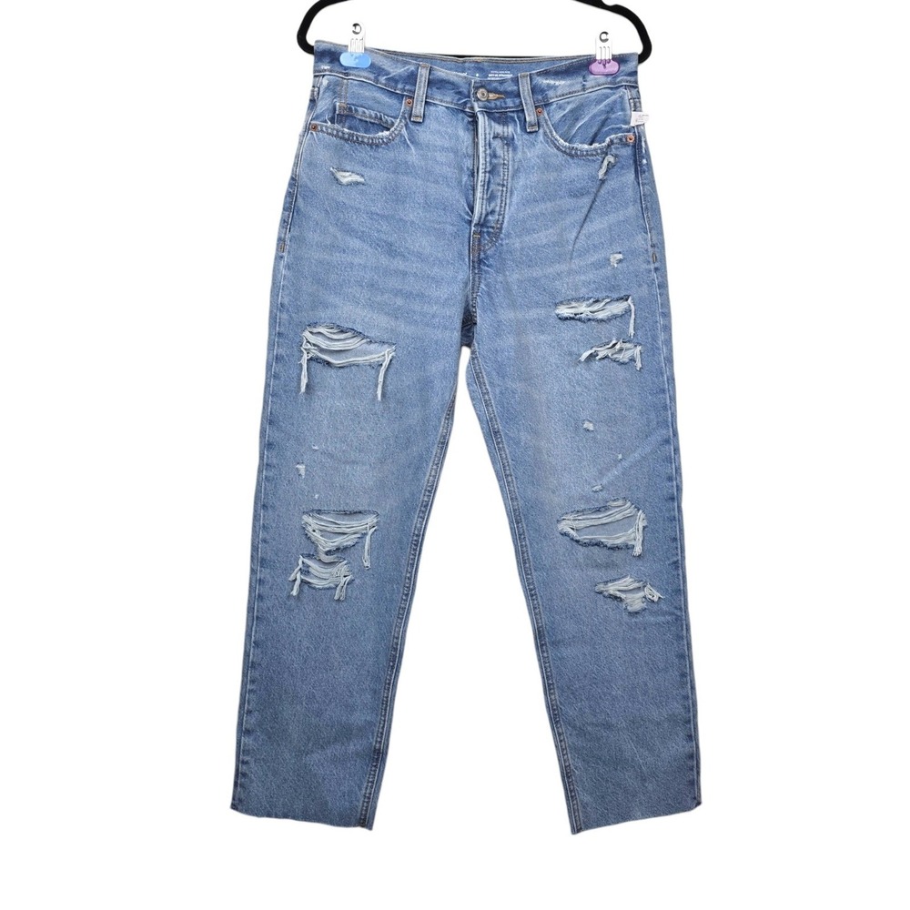 Old Navy Womens Sky-Hi Straight Distressed Denim Jeans Size 8 NWOT